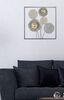 Immagine aggiuntiva di Quadro sulle tonalit&agrave; del grigio fiori e dischi in metallo 50cm  40382