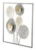 Ulteriore dettaglio di Quadro sulle tonalit&agrave; del grigio fiori e dischi in metallo 50cm  40382
