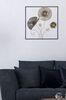 Immagine aggiuntiva di Fiori metallici nei toni del tortora su quadro 50cm  40381