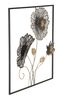 Particolare di Fiori metallici nei toni del tortora su quadro 50cm  40381