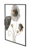 Ulteriore dettaglio di Fiori metallici nei toni del tortora su quadro 50cm  40381
