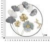 Tonalit&agrave; azzurro oro girgio bianco su metallo rotondo con fiori e farfalle  40492 - foto 5