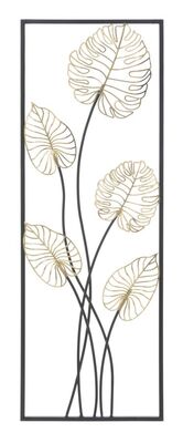 Quadro in metallo 31x90cm con foglie -B- 40653 COLORI E LUCI