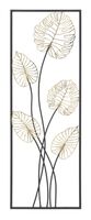 Quadro in metallo 31x90cm con foglie -B- 40653 COLORI E LUCI