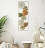 Particolare di Quadro pannello in metallo moderno con fiori e foglie 31,5x90cm  40278