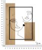Quadro moderno pannello in metallo e legno visi stilizzati 63x90  42650 - foto 5