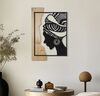 Quadro profilo di donna tribale in metallo e legno 53x80  42651 - foto 4