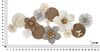 Quadro lungo orizzontale in metallo fiori cerchi farfalle pompon 136,5x68,6  40952 - foto 5