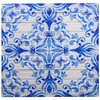 Quadro astratto moderno 60x60cm con disegno di arabeschi blu -B- 40078 COLORI E LUCI
