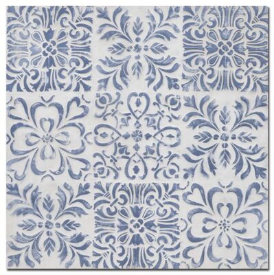 Quadro grande moderno 80x80cm arabeschi blu in rilievo 38972 COLORI E LUCI