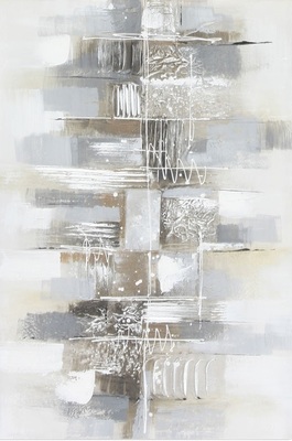 Quadro materico riflessi 60x90 grigio tortora avorio verticale o orizzontale 39889 COLORI E LUCI
