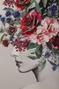 Immagine aggiuntiva di Quadro con viso di donna in bianco e nero e testa con fiori colorati 80x120  