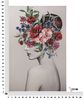 Quadro con viso di donna in bianco e nero e testa con fiori colorati 80x120  40862 - foto 5