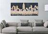 Immagine aggiuntiva di Quadro moderno astratto dipinto citt&agrave; nero oro 150x70cm  40321