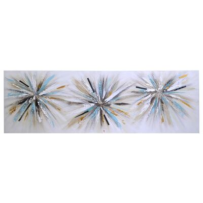 Quadro moderno orizzontale - verticale 50x150 azzurro tortora astratto 38971 COLORI E LUCI