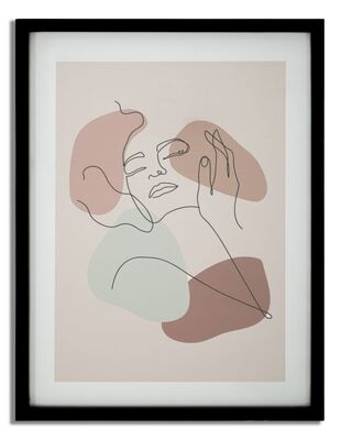 Quadro moderno con cornice nera e profilo di donna 35x47cm A 40860 COLORI E LUCI