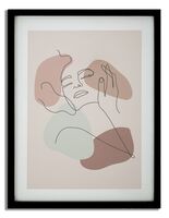 Quadro moderno con cornice nera e profilo di donna 35x47cm A 40860 COLORI E LUCI