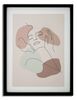 Quadro moderno con cornice nera e profilo di donna 35x47cm A 40860 COLORI E LUCI