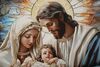 Particolare di Quadro moderno Sacra Famiglia 102x72 stampa dipinta su tela laccata con cornice 102×7
