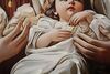 Ulteriore dettaglio di Quadro moderno Sacra Famiglia 102x72 stampa dipinta su tela laccata con corni