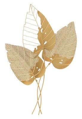 Quadro in metallo foglie strappate oro 53x84,5  41195