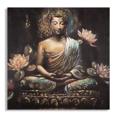 Quadro stupendo orientale di Buddha in meditazione 100x100  41017