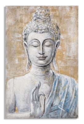Quadro moderno mezzo busto Buddha 80x120 antichizzato particolari dipinti 41016 COLORI E LUCI