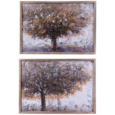 Coppia di quadri incorniciati 70x50 alberi in autunno 39995 COLORI E LUCI