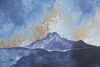 Ulteriore dettaglio di Quadro montagne e alberi riflessi blu 80x120  40486