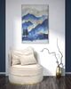 Quadro montagne e alberi riflessi blu 80x120  40486