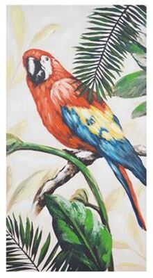 Quadro pappagallo variopinto blu, rosso e giallo 60x120 39257 COLORI E LUCI