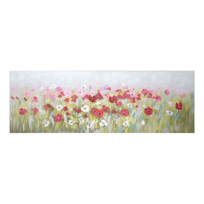 Quadro con prato di fiorellini bianchi e rossi 150x50  39241