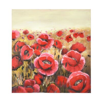 Quadro di papaveri e sfondo con campo di grano 80x80  39244