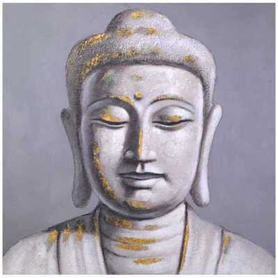 Quadro Buddha quadrato grande 100x100cm - modello B 40185 COLORI E LUCI