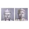 Set 2 quadri Buddha quadrati grandi 100x100cm tonalit&agrave; grigi 40182 COLORI E LUCI