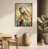 Quadro figura di Madonna dai tratti gentili e delicati 72x102  43991 - foto 5