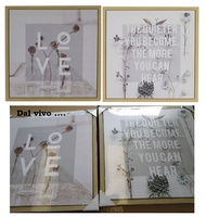 Due bei quadri 60x60cm con scritte e fiori  37652