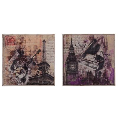 Set 2 quadri 50x50 disegno musica  37947