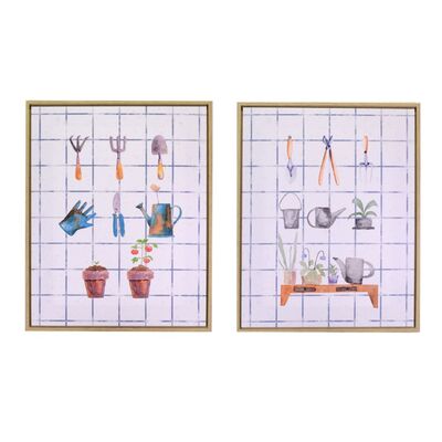 Set 2 quadretti 40x50 giardinaggio 37931