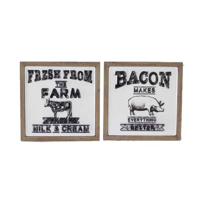 Set 2 quadretti milk bacon 45,5x45,5  37344