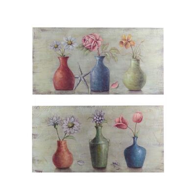 Set 2 quadri 60x30 vasi colorati  37337