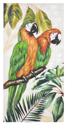 Quadro due pappagalli gialli e verdi 60x120 39256 COLORI E LUCI