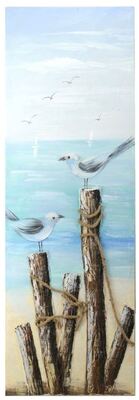 Quadro dipinto molo di mare 40x120 A 40012 COLORI E LUCI