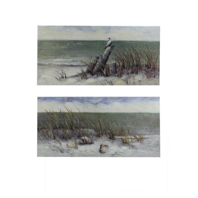 Set 2 quadri mare spiaggia 40x19,5  37339
