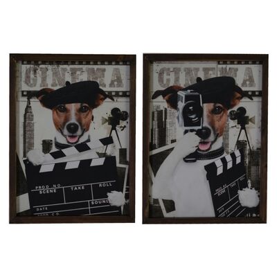 Quadri cane stampe set 2 30x40cm  37505
