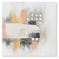 Quadro grigi tortora moderni effetto materico accenti gialli e pesca C 60x60cm 41146 COLORI E LUCI