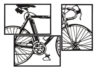 Quadro particolare composizione a tris trittico con bicicletta 115x81 41715 COLORI E LUCI