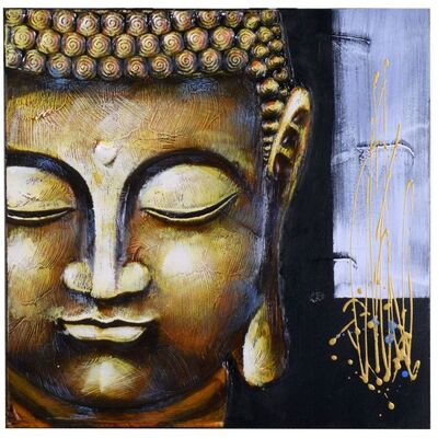 Quadro con Buddha dipinto 60x60cn  38369
