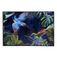 Quadro con uccellini di colibr&igrave; notturno 92x62cm  39356