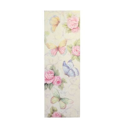 Quadro shabby lungo verticale in legno 31x90 farfalle e fiori 37321 COLORI E LUCI